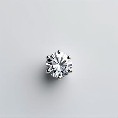 Silver titanium labret stud with crystal end